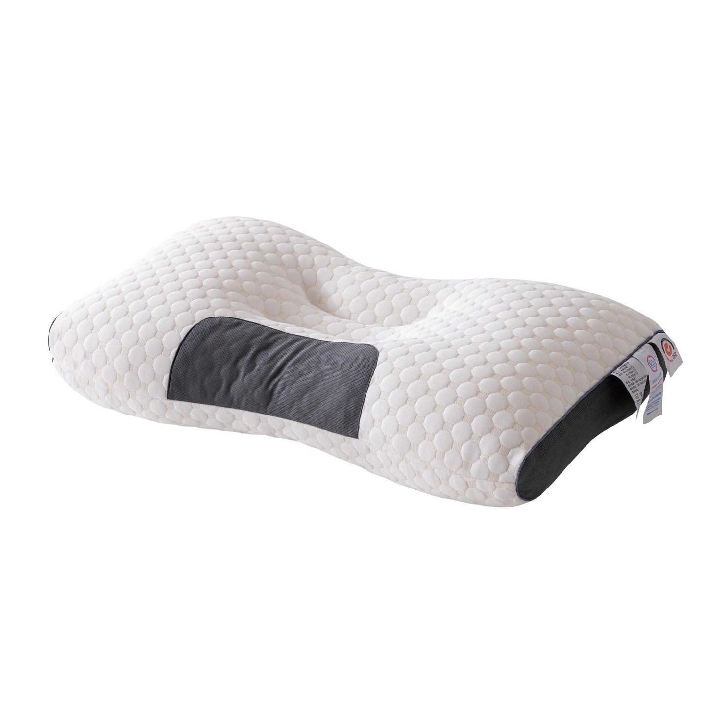 Soft Adjustable Ergonomic Orthopedic Neck Pillow - Knitted Massage Contour Support Pillow - High Quality Pillow Core, Removable Cove