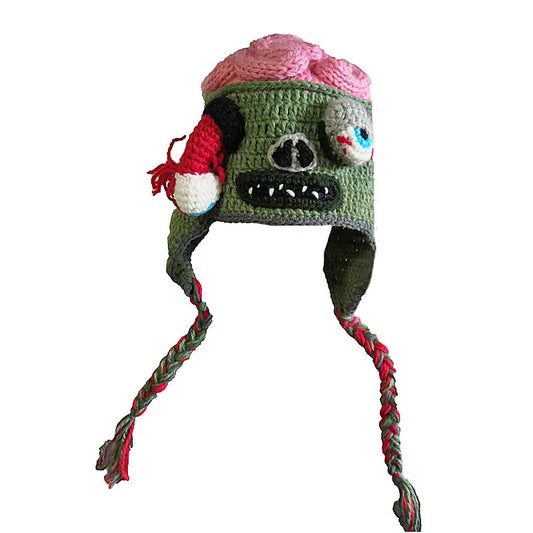 BomHCS Zombie Eyes Knitted Beanies Party Halloween Costume Accessory Gift Hat (S for children 48-50cm, L for adult 53-61cm)