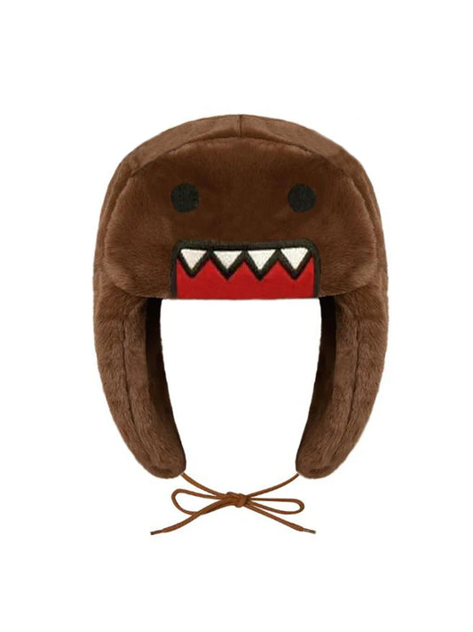 Fashion Winter Warm Hat Brown Ushanka Hat Cute Winter Hat for Boys Girls Kids Cartoon Anime Cap Gorras