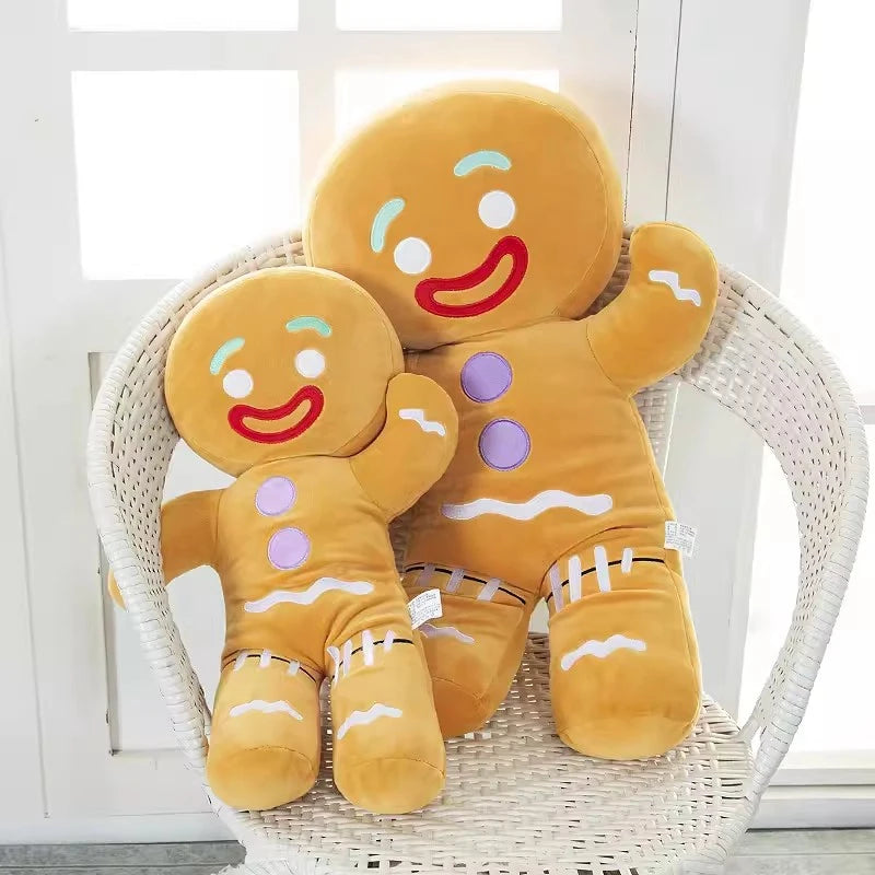 Christmas Doll Ornament Cute Biscuit Man Doll Gingerbread Man Cushion Pillow Doll Party Room Decor Navidad Plush Children Gift