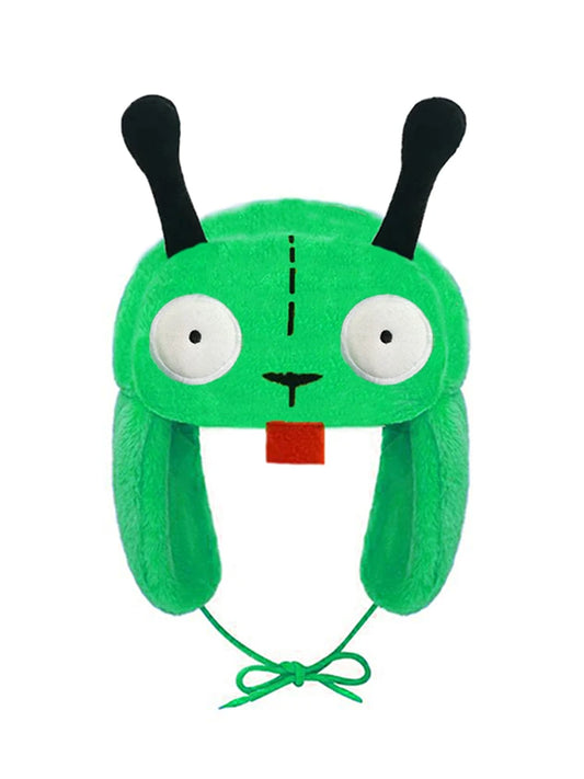 Fashion 3D Eyes Green Invader ZIM GIR Dog Winter Warm Hat Ushanka Hat Cute Winter Hat for Boys Girls Kids Cartoon Anime Cap Gorr