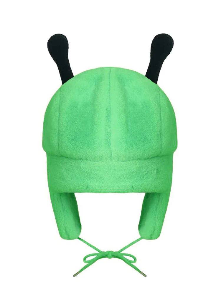 Fashion 3D Eyes Green Invader ZIM GIR Dog Winter Warm Hat Ushanka Hat Cute Winter Hat for Boys Girls Kids Cartoon Anime Cap Gorr