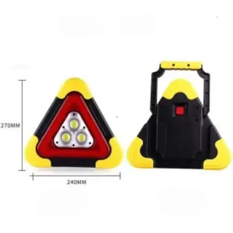 2-IN-1 Solar Emergency Triangular Roadside Warning Light Super Bright LED Work Lights for Car Repairing Camping Hiking Hunting