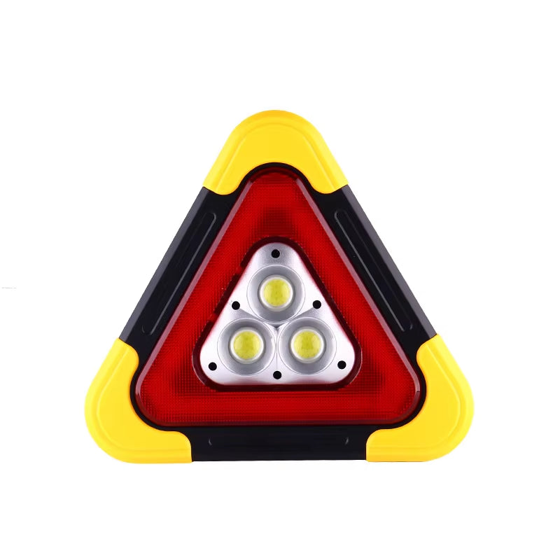 2-IN-1 Solar Emergency Triangular Roadside Warning Light Super Bright LED Work Lights for Car Repairing Camping Hiking Hunting